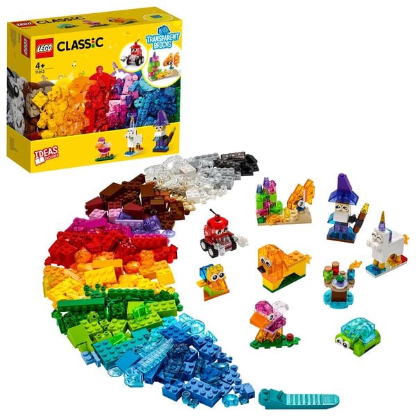 LEGO Classic 11013 Kreativ-Bauset mit durchsichtigen Steinen und Tieren