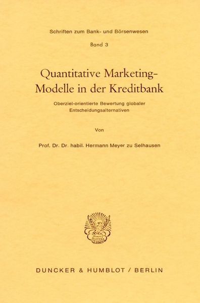 Produktbild: Quantitative Marketingmodelle in der Kreditbank.