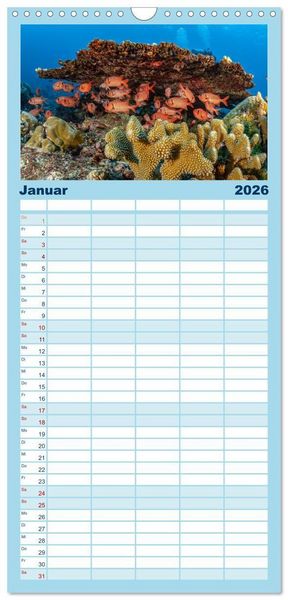 Produktbild: Familienplaner 2026 - Unterwasserwelt Christmas Island mit 5 Spalten (Wandkalender, 21 x 45 cm) CALVENDO