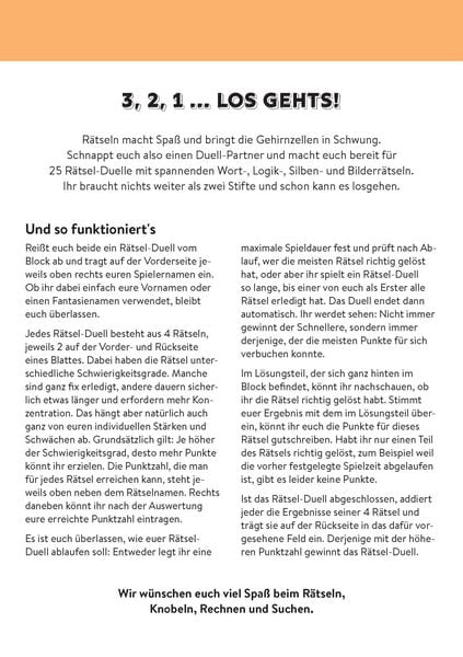 Produktbild: Battle-Block R&auml;tsel-Duell | Spieleblock mit 25 Duellen f&uuml;r je 2 Spieler