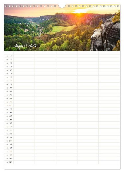Produktbild: Familienkalender - Wandern im Elbsandsteingebirge (Wandkalender 2027 DIN A3 hoch), CALVENDO Monatskalender