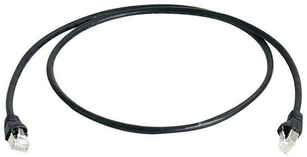 Produktbild: Teleg&auml;rtner 100008648 RJ45 Patchkabel CAT 6a S/FTP 5.00m Schwarz Flammwidrig, mit Rastnasenschutz, Paarschirm, doppelt geschirmt