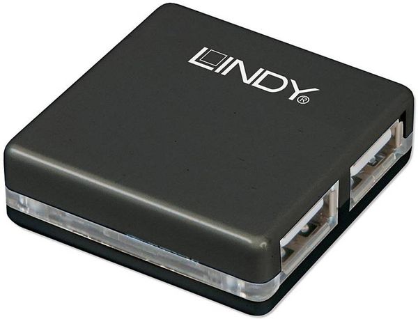 LINDY 42742 4 Port USB 2.0-Hub Schwarz