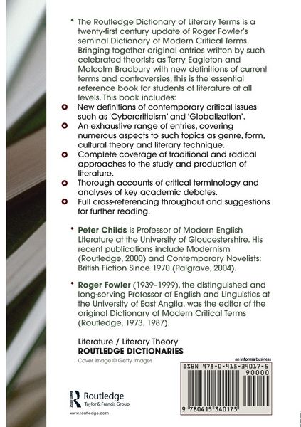 Produktbild: The Routledge Dictionary of Literary Terms