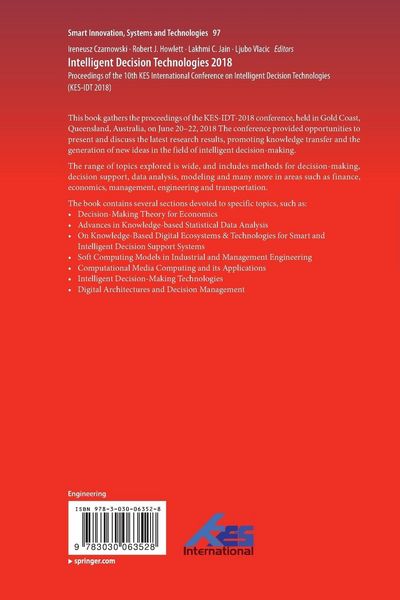 Produktbild: Intelligent Decision Technologies 2018