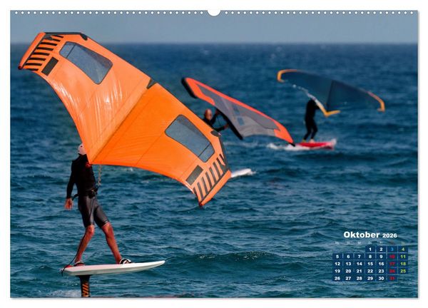 Produktbild: Wingfoilen - fliegen &uuml;ber das Wasser (Wandkalender 2026 DIN A2 quer), CALVENDO Monatskalender