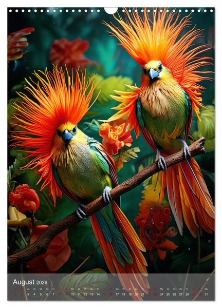 Produktbild: Exotische Harmonie - Paradiesv&ouml;gel und Blumenpracht (Wandkalender 2026 DIN A3 hoch), CALVENDO Monatskalender
