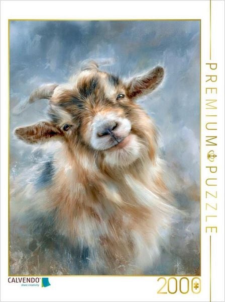 CALVENDO Puzzle Ziege, ein sanftes Lächeln, das zu Herzen geht | 2000 Teile Lege-Größe 90 × 67 cm Foto-Puzzle für glückliche Stunden