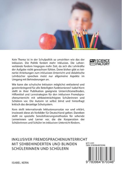Produktbild: Inklusiver Fremdsprachenunterricht mit sehbehinderten und blinden Sch&uuml;lerinnen und Sch&uuml;lern
