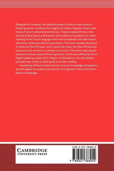 Produktbild: Foundations of French Syntax