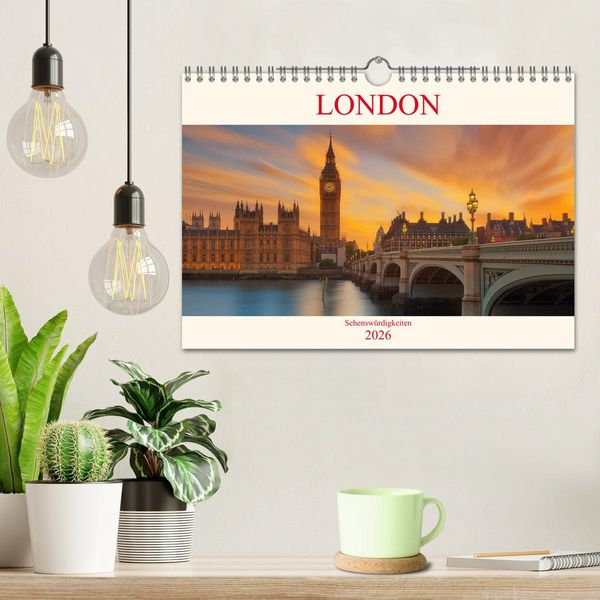 Produktbild: London Sehensw&uuml;rdigkeiten (Wandkalender 2026 DIN A4 quer), CALVENDO Monatskalender