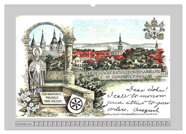 Produktbild: Gru&szlig; aus Osnabr&uuml;ck (Wandkalender 2026 DIN A2 quer), CALVENDO Monatskalender