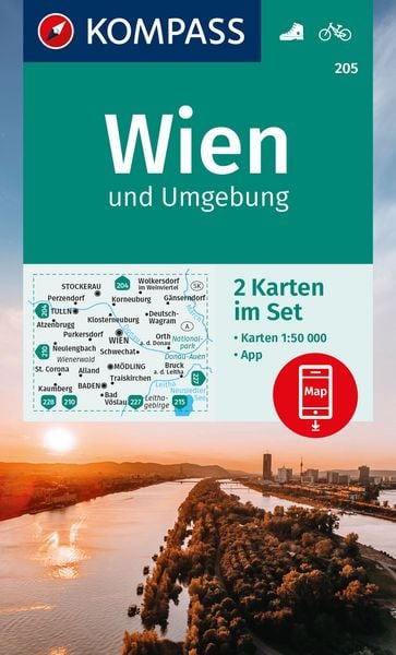 Produktbild: KOMPASS Wanderkarten-Set 205 Wien und Umgebung (2 Karten)