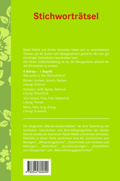 Produktbild: Stichwortr&auml;tsel f&uuml;r Senioren - auch mit Demenz. Kurze R&auml;tsel f&uuml;r Senioren mit Demenz: 4 Stichw&ouml;rter &ndash; 1 Begriff