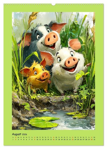 Produktbild: Gl&uuml;ckliche Tiere. Ein lieblicher Kinderkalender (Wandkalender 2026 DIN A2 hoch), CALVENDO Monatskalender