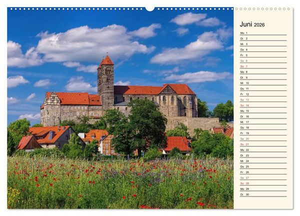 Produktbild: Quedlinburg - Welterbestadt im Harz (hochwertiger Premium Wandkalender 2026 DIN A2 quer), Kunstdruck in Hochglanz