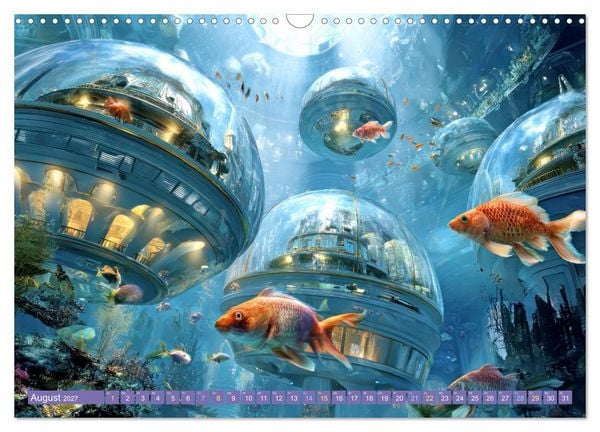 Produktbild: Tauche ein in die Zukunft - Science Fiction Unterwasserwelten (Wandkalender 2027 DIN A3 quer), CALVENDO Monatskalender
