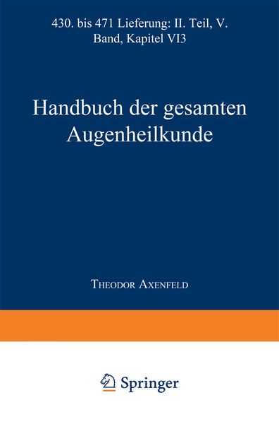 Produktbild: Handbuch der Gesamten Augenheilkunde