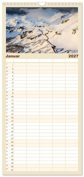 Produktbild: Familienplaner 2027 - Berge. Wege in die Natur mit 5 Spalten (Wandkalender, 21 x 45 cm) CALVENDO