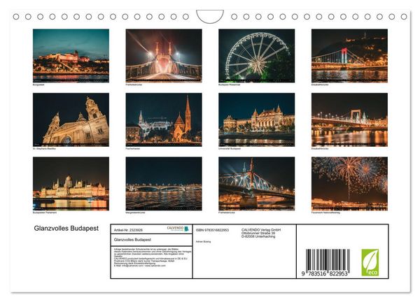 Produktbild: Glanzvolles Budapest (Wandkalender 2027 DIN A4 quer), CALVENDO Monatskalender