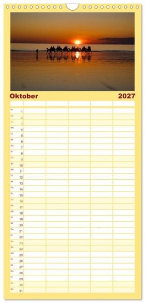 Produktbild: Familienplaner 2027 - Roadtrip durchs Outback &ndash; Australiens wilde Seele mit 5 Spalten (Wandkalender, 21 x 45 cm) CALVENDO