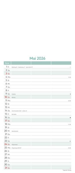 Produktbild: Kreativ-Kalender Planer für 2 2026 - 3 Spalten - 19,5x45 cm - Foto, Malen, Basteln - datiert - Kreativkalender - Foto-Kalender - Alpha Edition