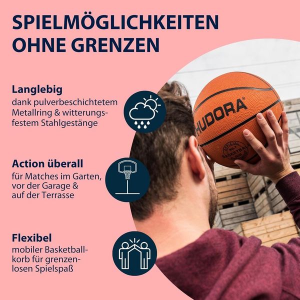 Produktbild: HUDORA 71640 - Basketballst&auml;nder Start 205, red, transportabel