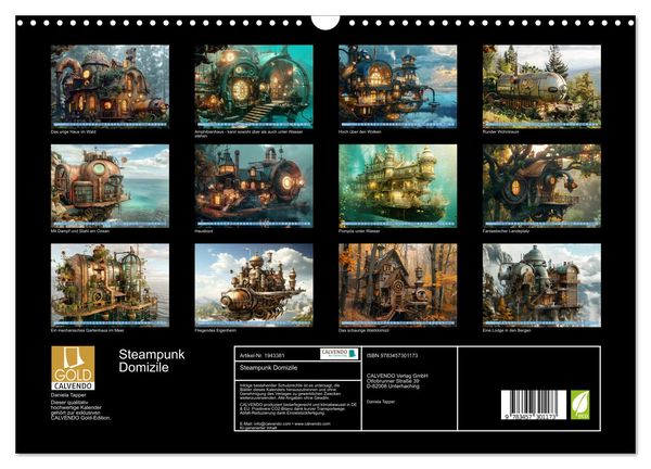 Produktbild: Steampunk Domizile (Wandkalender 2026 DIN A3 quer), CALVENDO Monatskalender