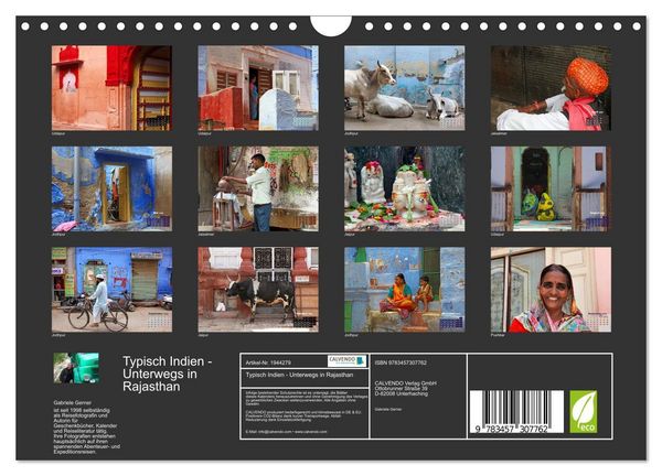 Produktbild: Typisch Indien - Unterwegs in Rajasthan (Wandkalender 2026 DIN A4 quer), CALVENDO Monatskalender