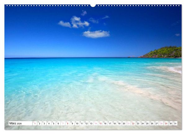 Produktbild: Seychellen Strandfeeling (hochwertiger Premium Wandkalender 2026 DIN A2 quer), Kunstdruck in Hochglanz