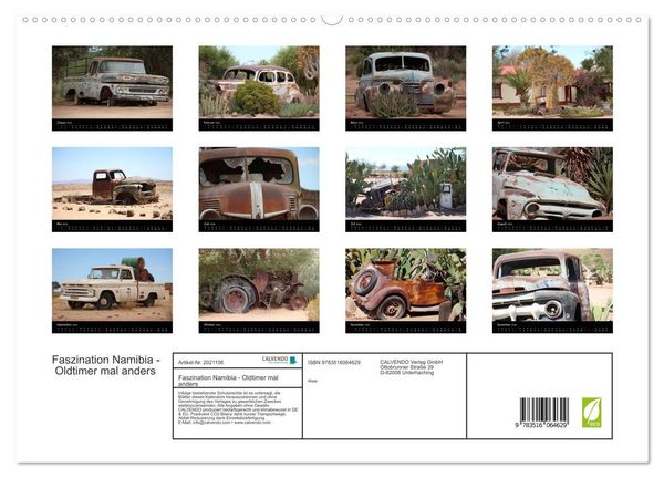 Produktbild: Faszination Namibia - Oldtimer mal anders (hochwertiger Premium Wandkalender 2026 DIN A2 quer), Kunstdruck in Hochglanz