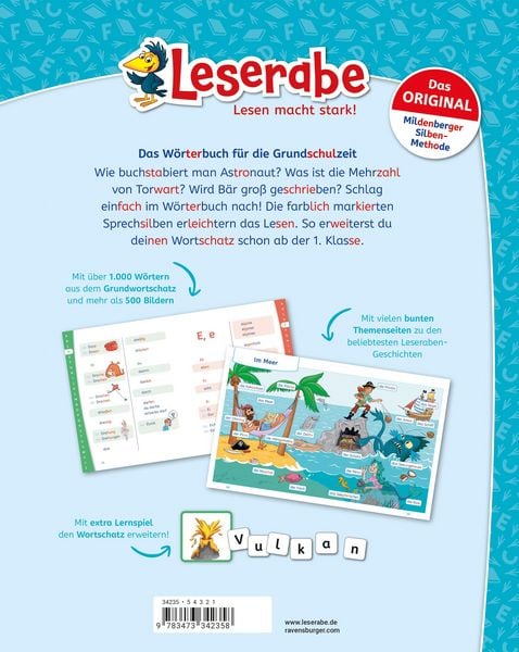 Produktbild: Leserabe Sonderausgaben - Das gro&szlig;e Leseraben W&ouml;rterbuch f&uuml;r die Grundschule