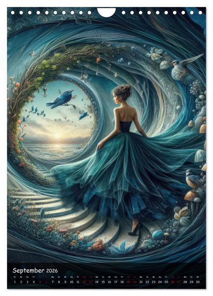 Produktbild: Mystische Weiblichkeit - Frauen in abstrakter Droste-Kunst (Wandkalender 2026 DIN A4 hoch), CALVENDO Monatskalender