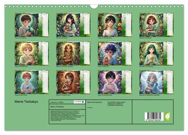 Produktbild: Meine Tierbabys (Wandkalender 2026 DIN A3 quer), CALVENDO Monatskalender