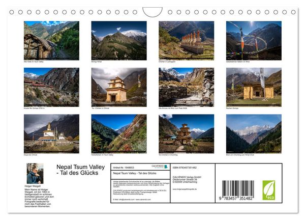 Produktbild: Nepal Tsum Valley - Tal des Gl&uuml;cks (Wandkalender 2026 DIN A4 quer), CALVENDO Monatskalender