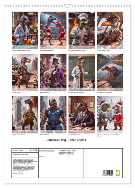 Produktbild: Jurassic Alltag - Dinos &uuml;berall (Wandkalender 2026 DIN A2 hoch), CALVENDO Monatskalender