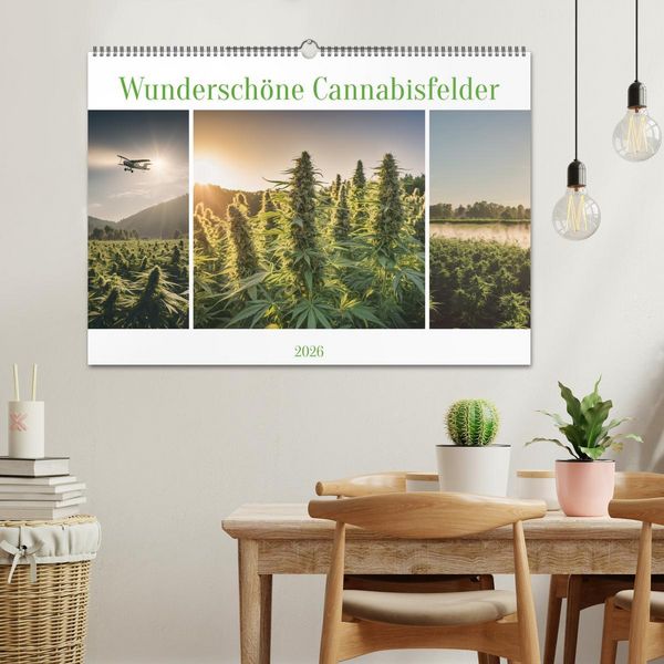 Produktbild: Wundersch&ouml;ne Cannabisfelder (Wandkalender 2026 DIN A2 quer), CALVENDO Monatskalender