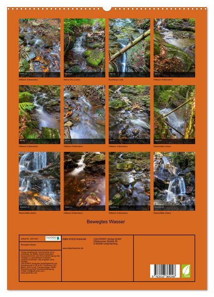 Produktbild: Bewegtes Wasser (Wandkalender 2026 DIN A2 hoch), CALVENDO Monatskalender