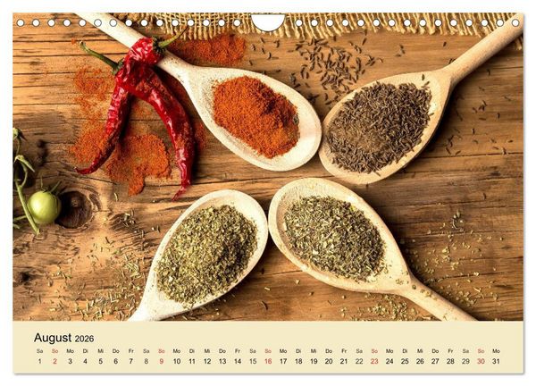 Produktbild: Aromatische Gew&uuml;rze. Die himmlischen Kostbarkeiten aus aller Welt (Wandkalender 2026 DIN A4 quer), CALVENDO Monatskalender