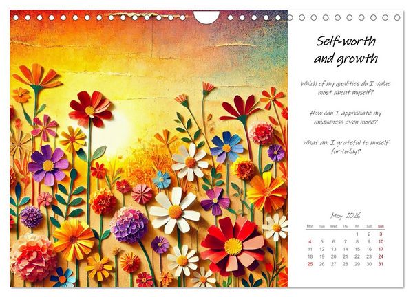 Produktbild: More confidence in 12 months - Collages with reflection questions for a stronger self (Wall Calendar 2026 DIN A4 landscape), CALVENDO 12 Month Wall Calendar