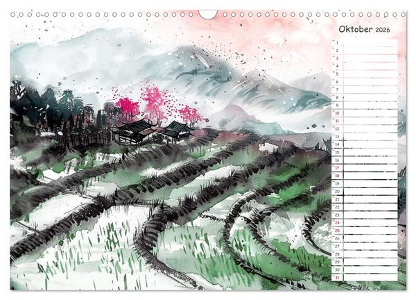 Produktbild: Chinas Harmonie - Terminplaner mit Landschaften und Symbolen (Wandkalender 2026 DIN A3 quer), CALVENDO Monatskalender