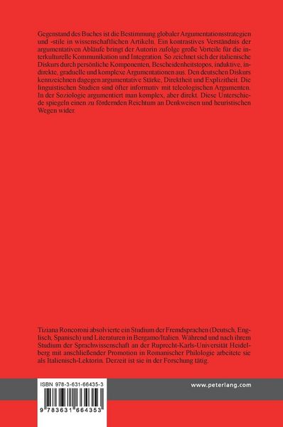 Produktbild: Argumentative Strategien in deutschen und italienischen wissenschaftlichen Artikeln
