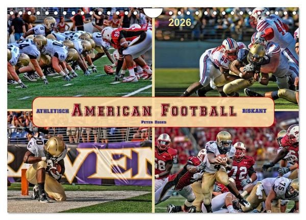 Produktbild: American Football - athletisch und riskant (Wandkalender 2026 DIN A4 quer), CALVENDO Monatskalender