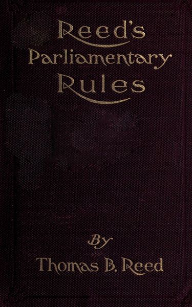 Produktbild: Reed's Parliamentary Rules: A Manual of General Parliamentary Law