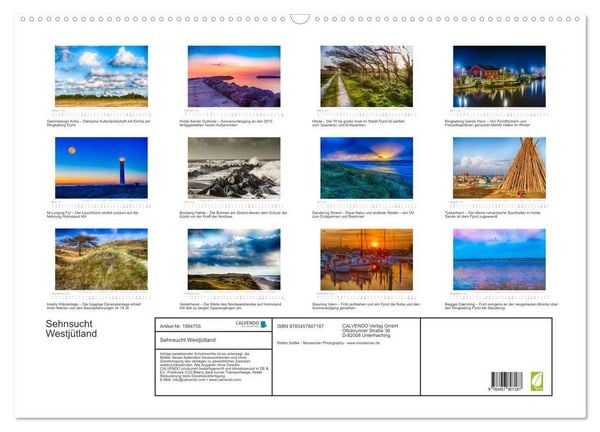 Produktbild: Sehnsucht Westj&uuml;tland (Wandkalender 2026 DIN A2 quer), CALVENDO Monatskalender