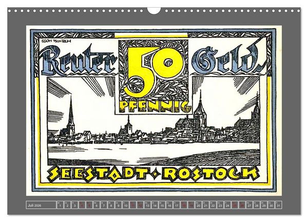 Produktbild: Gru&szlig; aus Rostock (Wandkalender 2026 DIN A3 quer), CALVENDO Monatskalender