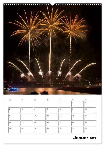 Produktbild: Feuerwerke Terminplaner (hochwertiger Premium Wandkalender 2027 DIN A2 hoch), Kunstdruck in Hochglanz