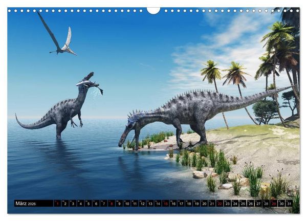 Produktbild: Dinosaurier. Urzeitliche Giganten (Wandkalender 2026 DIN A3 quer), CALVENDO Monatskalender