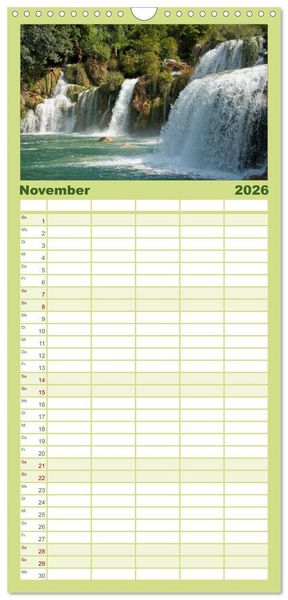 Produktbild: Familienplaner 2026 - Kroatien mit 5 Spalten (Wandkalender, 21 x 45 cm) CALVENDO