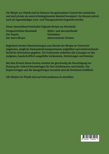 Produktbild: Skripte zur Physik - Weiterf&uuml;hrende Mechanik